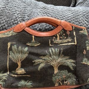 Tommy Bahama leather handle satchel